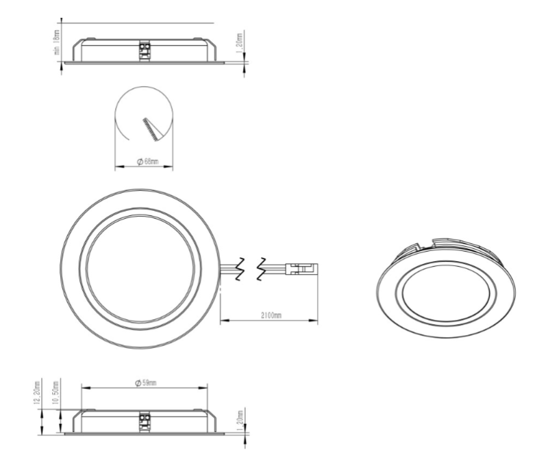 Indux Luma Einbauküche Multi Tone LED Set 2 Spots Schwarz 1208972404