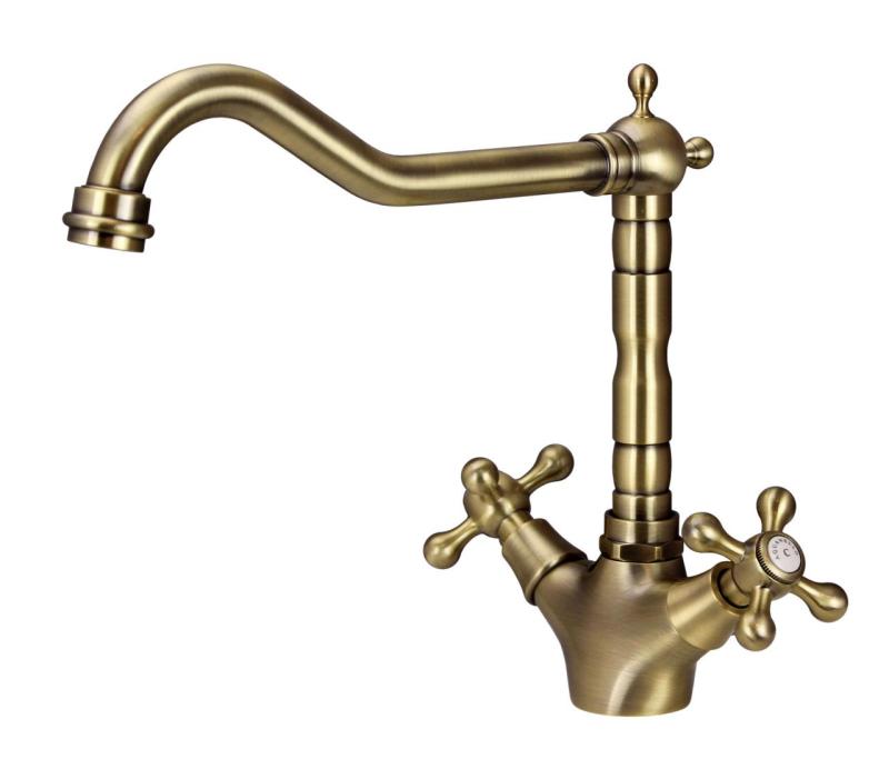 Aquanello Heritage Ascot Classic Kitchen Nostalgic Kitchen Faucet Bronze with Angled Spout BN-4002-HA