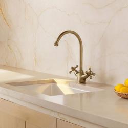 Aquanello Heritage Ascot Klassische Küche – Nostalgischer Küchenarmatur in Bronze mit rundem Auslauf BN-4003-HA