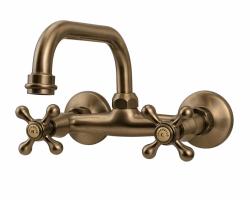 Aquanello Heritage Ascot Klassischer Küchenwandhahn mit obenliegendem Auslauf, Bronze BN-4110-HA