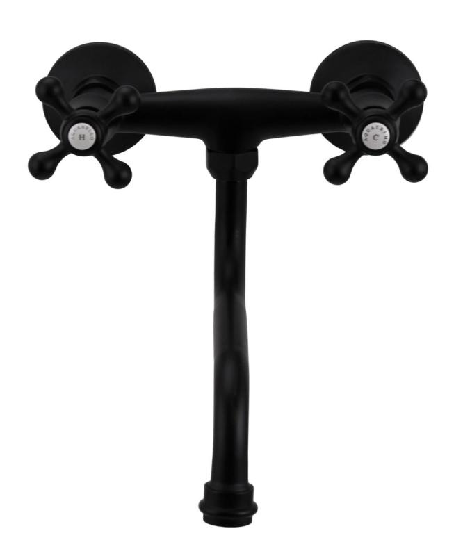 Aquanello Heritage Ascot Classic Kitchen Wall Faucet Black BL-4111-HA