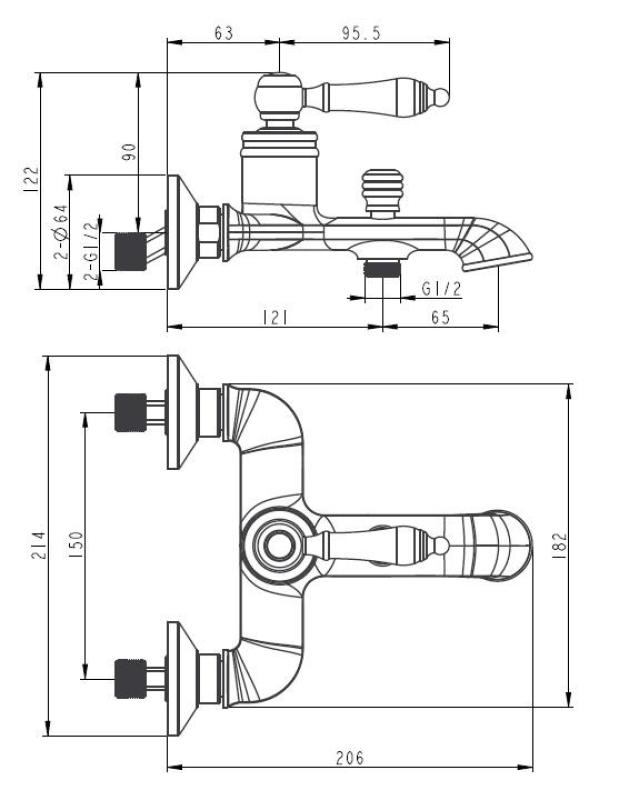 Aquanello Heritage Manor Klassische Badarmatur Bronze BN-3001-HM