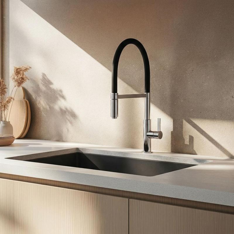 Ausmann Lavea Chrom Küchenarmatur mit Schwenk- und Flexauslauf 1208972568