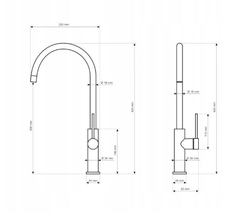 Graniteland Vira Slim Küchenarmatur, weiß, mit schwenkbarem Auslauf 1208972621