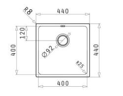 PM Lydia Edelstahlspüle 40 x 40 cm, Unterbau, Flacheinbau und Aufsatzmontage 1208972639