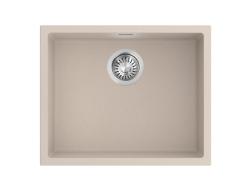 Pure.Sink Eternal Quartz Beige Spülbecken 50 x 40 cm, flächenbündig und unterbau, mit Edelstahl-Ablaufventil