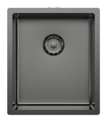 Pure.Sink Comfort PVD-Spülbecken in Gun Metal, 34 x 40 cm, für Unterbau, Flachbau und Aufsatzmontage, PCM3440-61