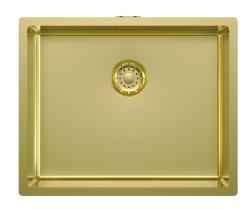 Pure.Sink Comfort PVD-beschichtete Spüle in Gold, 50 x 40 cm, 10 mm Radius, für Unterbau, Flachbau und Aufsatzmontage, PCM5040-60