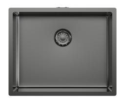 Pure.Sink Comfort PVD-Spülbecken in Gunmetal, 50 x 40 cm, 10 mm Radius, für Unterbau, Flachbau und Aufsatzmontage, PCM5040-61