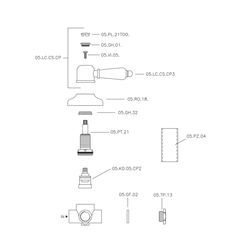 Huber Croisette Umlenkventil Chrom 1/2 653.CS01H.CR