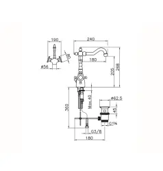 Huber Victorian Thermostat-Waschtischarmatur Chrom VTT5201021