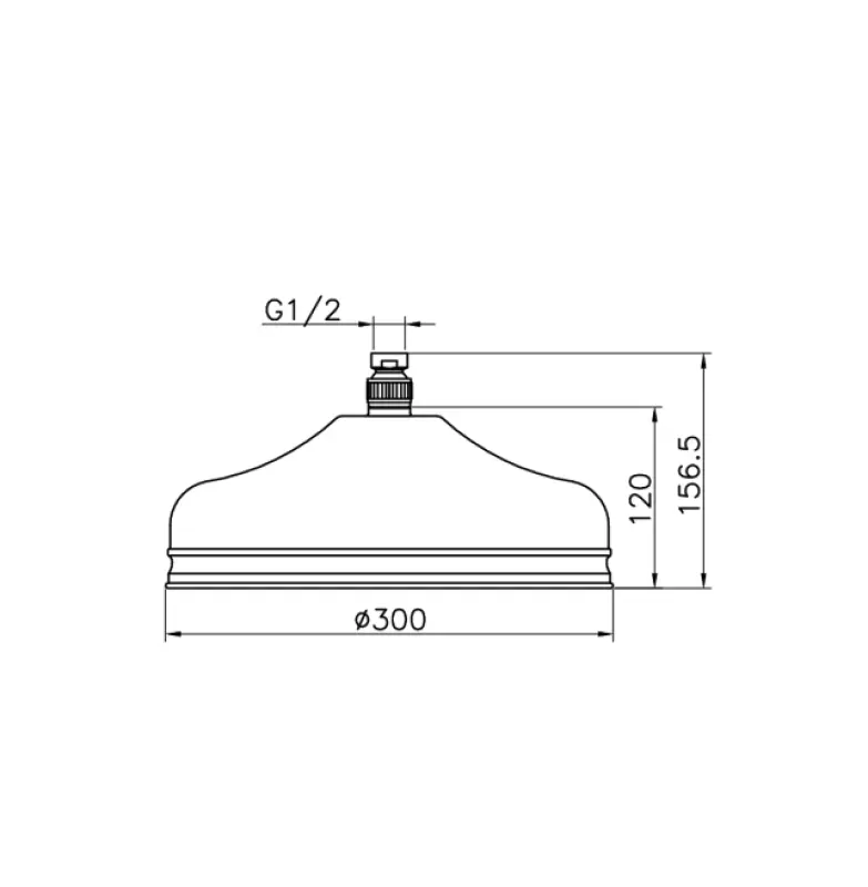 Huber Nostalgic Große Klassische Regenbrause 30cm Chrom 05.SO.03H.CR